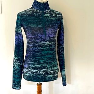 Nike Women’s Dri-fit Long Sleeve 1/4 Zip Pullover-purple/mint/white-Size Medium